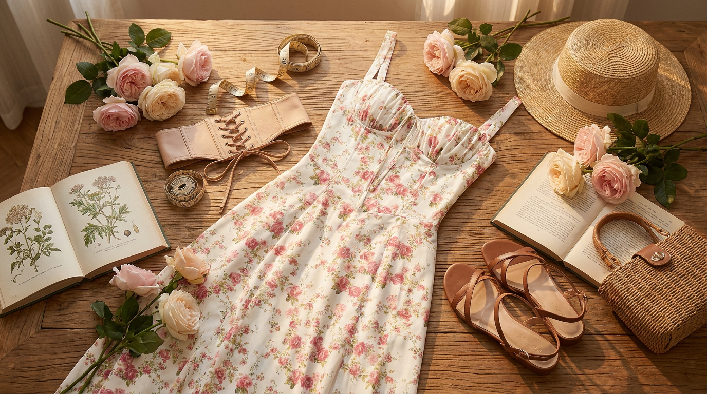 Defining the Waistline with Floral Bustier Midriff Shapers