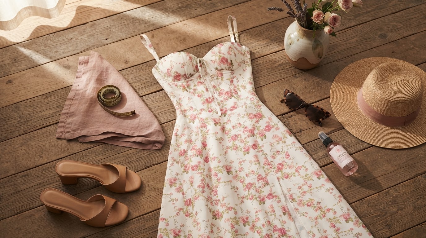 Finding a Slimming Floral Bustier Midriff Waist Shaper Dress