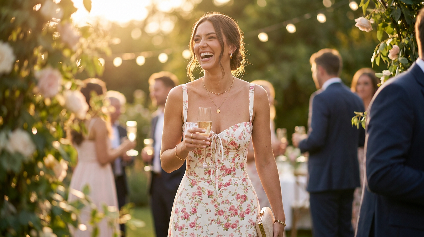 How to style a Floral Bustier Midriff Waist Shaper Dress?