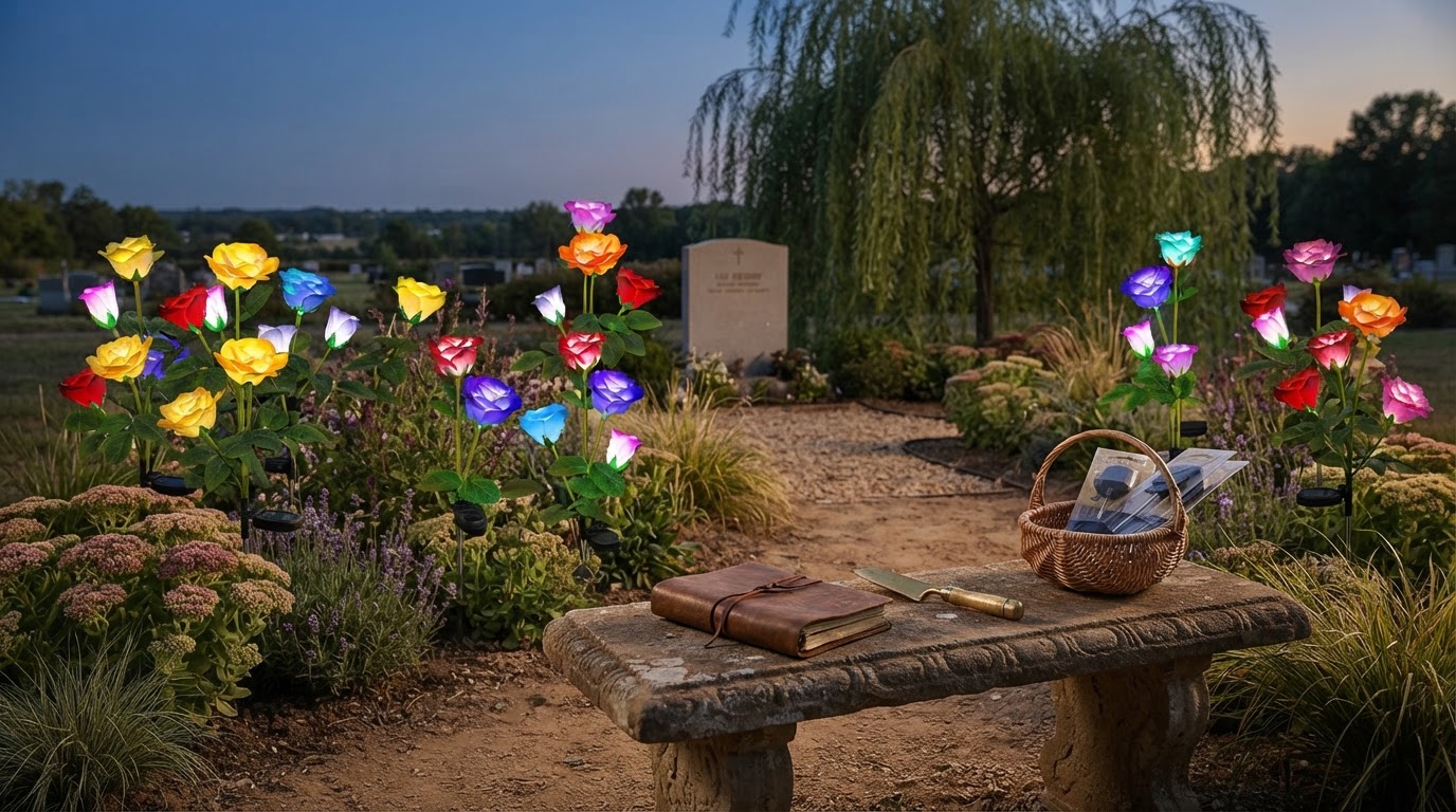 Why choose solar Glow Roses for cemetery decor?
