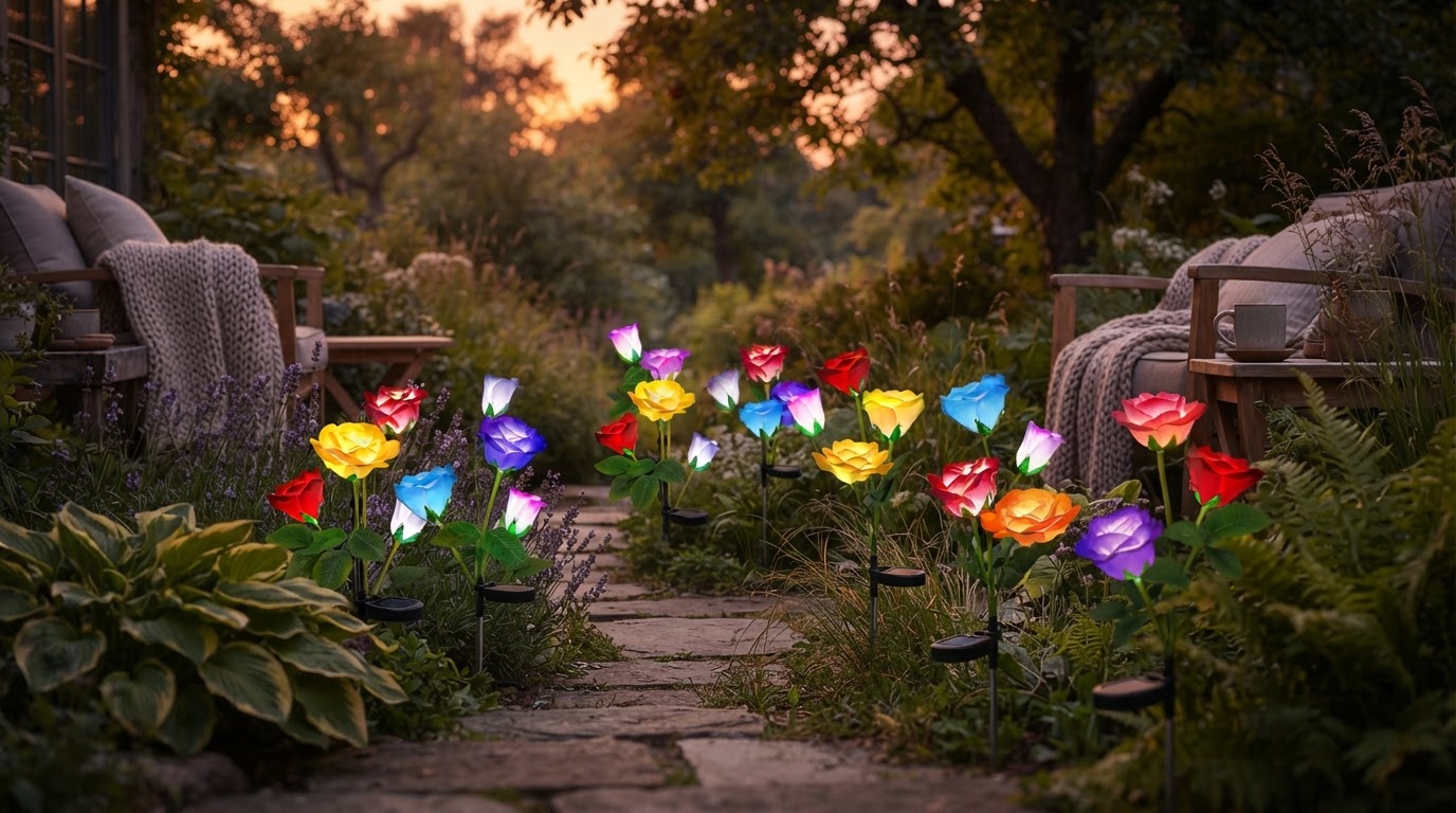 Why choose solar Glow Roses for LED garden lighting?