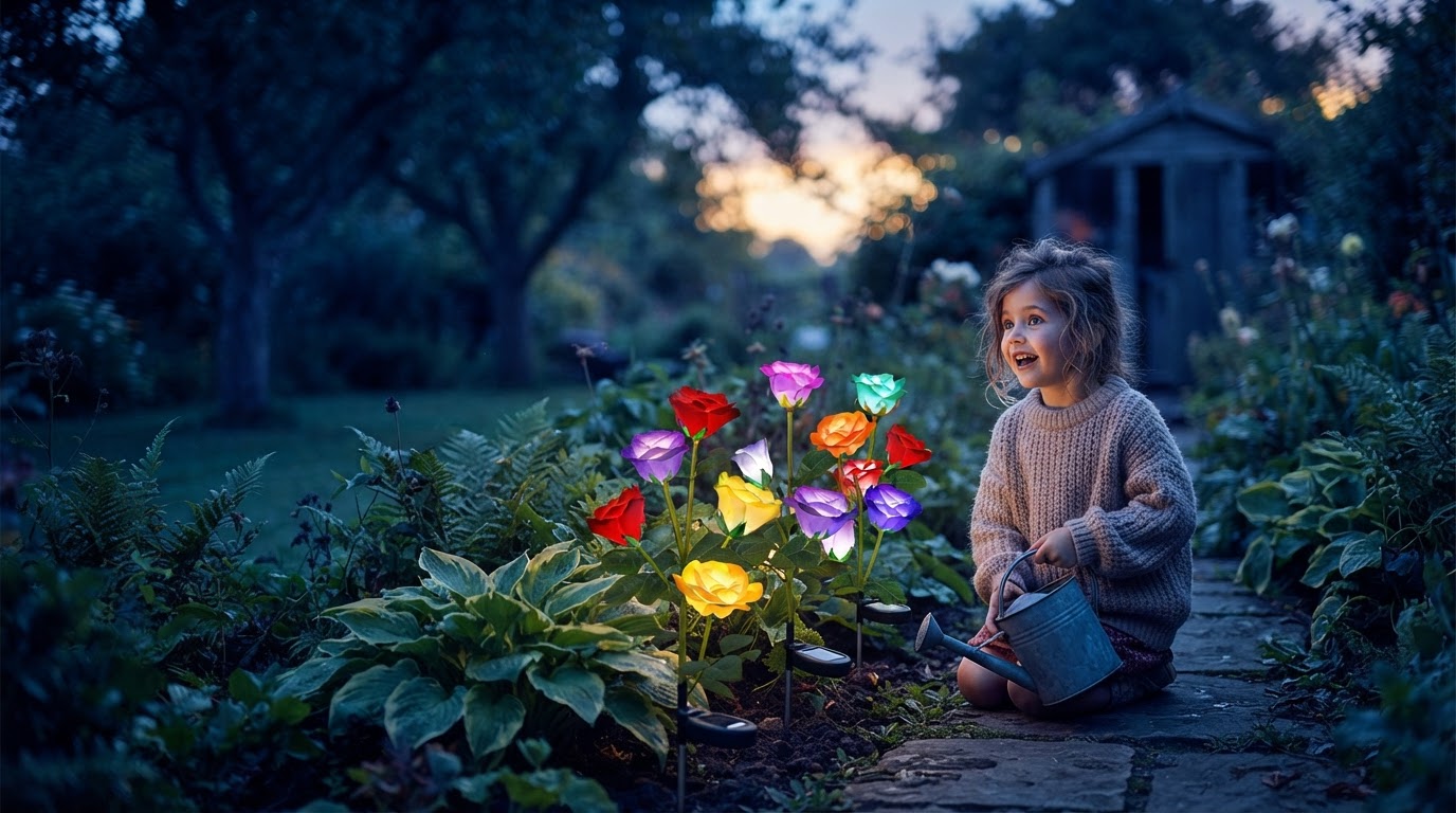 Designing Night Landscapes with solar Glow Roses