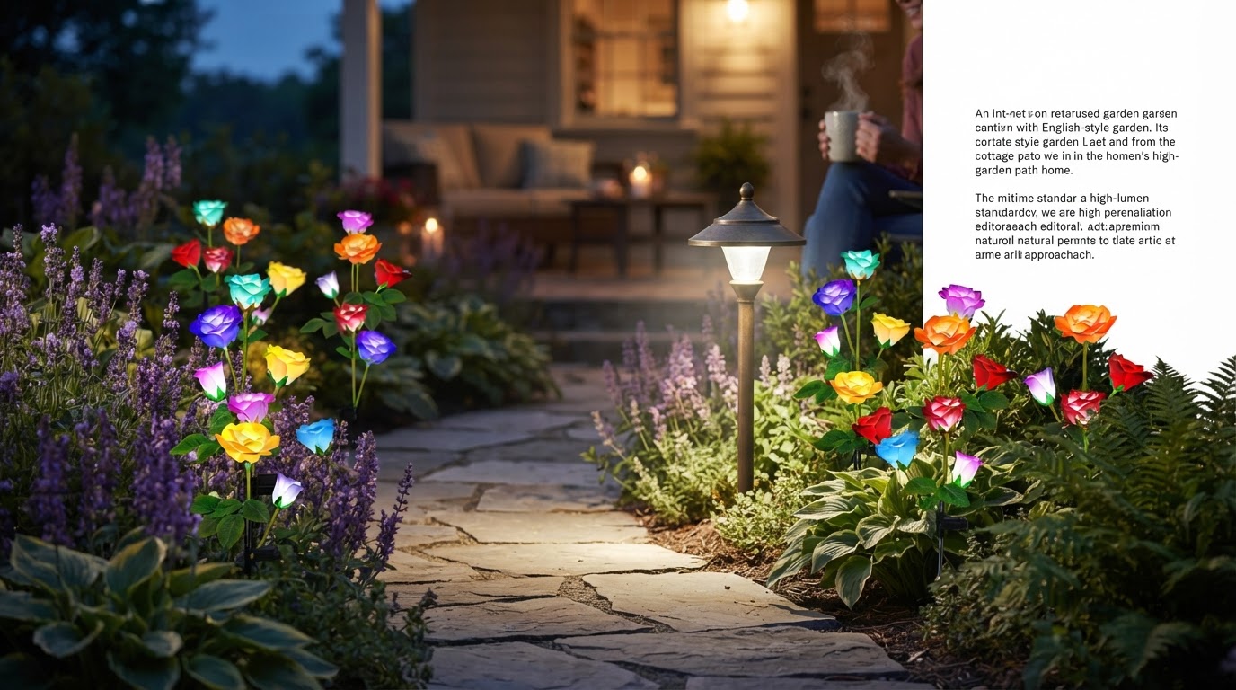 How do solar Glow Roses compare to standard garden lights?