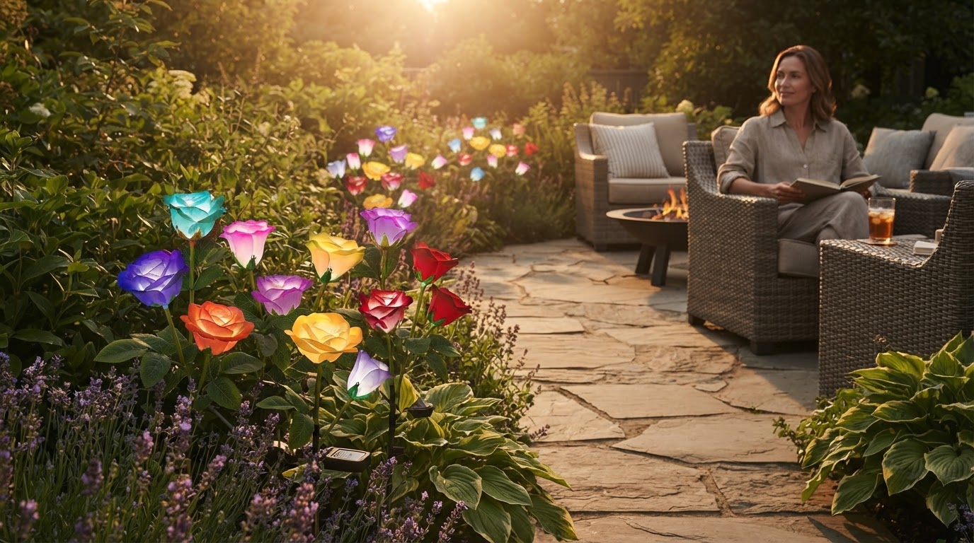 How do solar Glow Roses compare to other LED garden roses?
