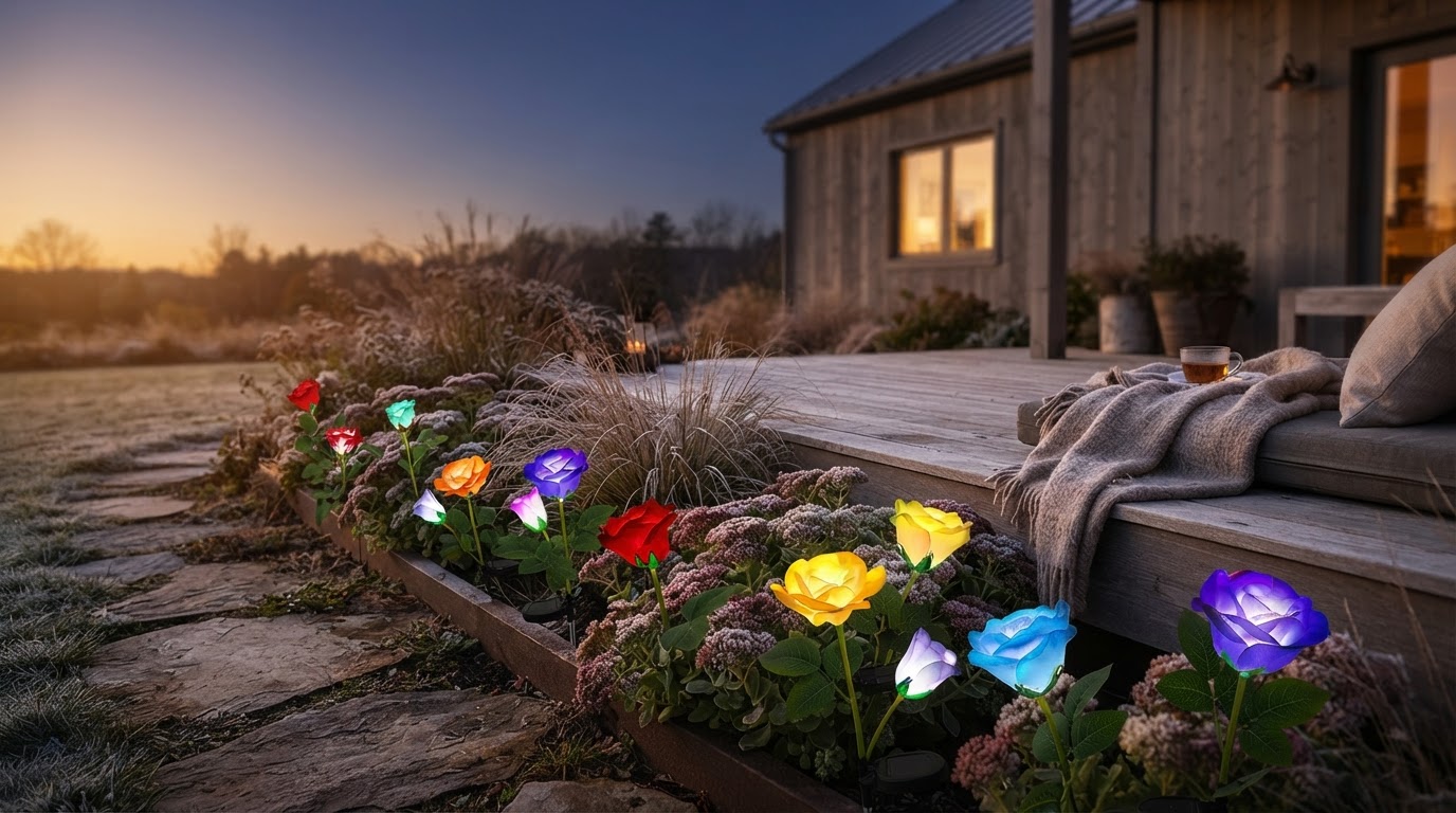 Do solar Glow Roses work for year-round flower decorations?