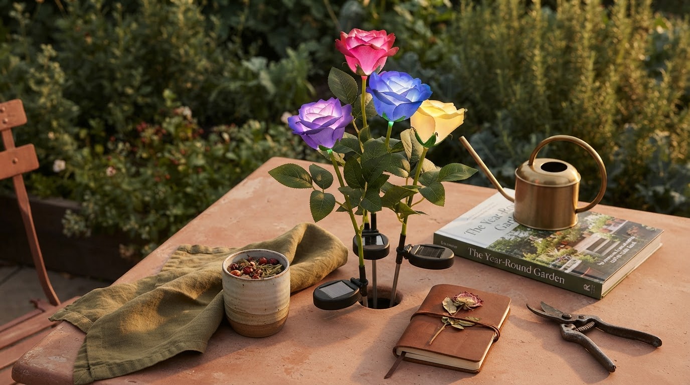 Selecting solar Glow Roses for Year-Round Garden Lighting