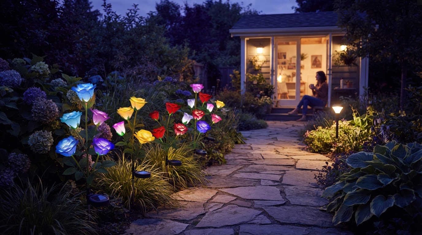 Do solar Glow Roses provide enough garden light?
