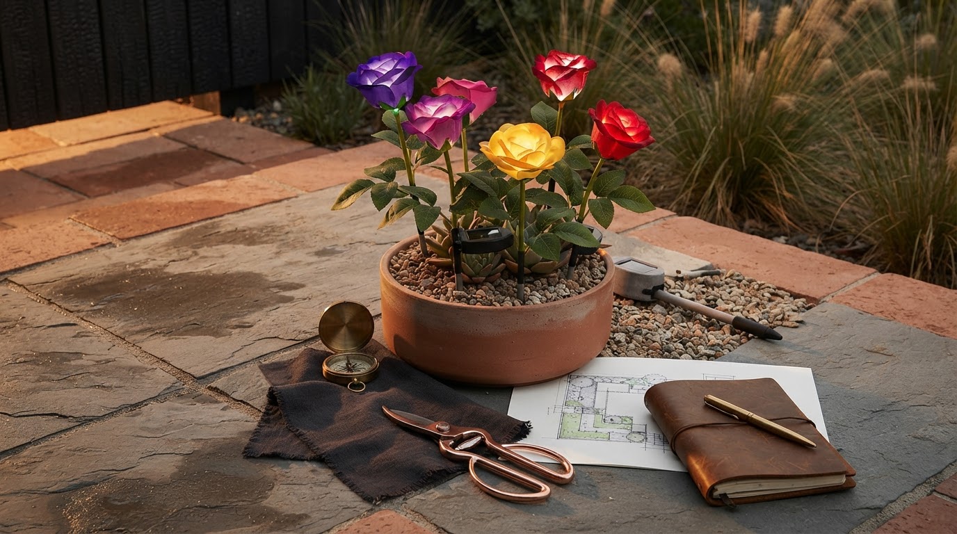 Optimizing solar Glow Roses for Modern Landscape Design