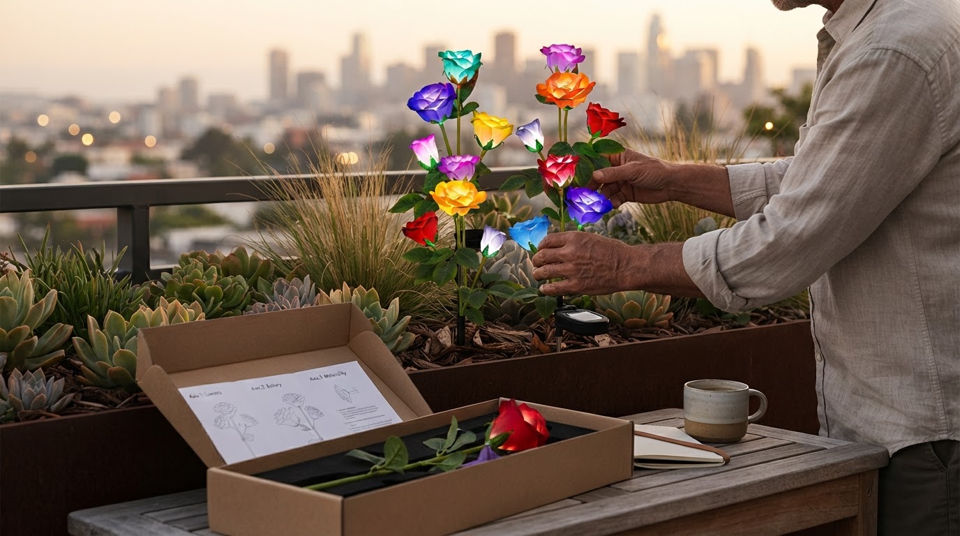 A 3-Axis Evaluation of solar Glow Roses Performance