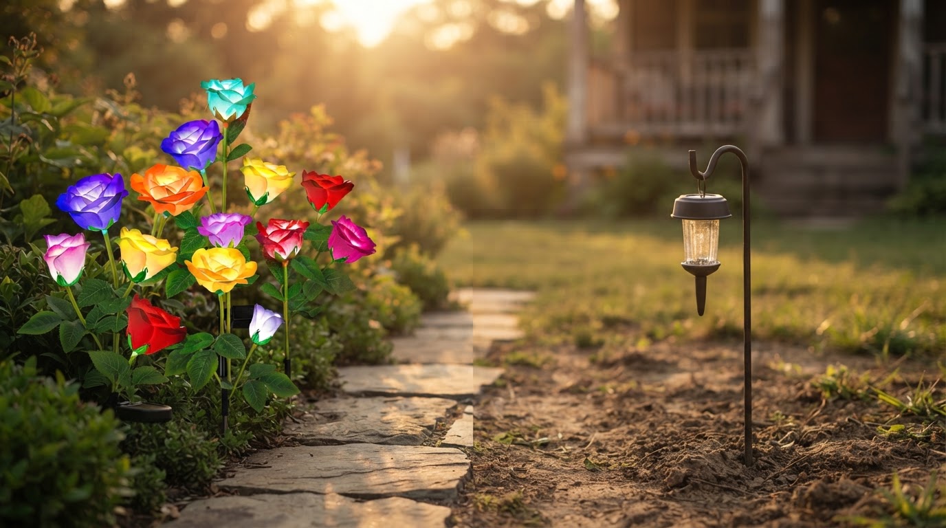 Are solar Glow Roses better than generic garden stakes?