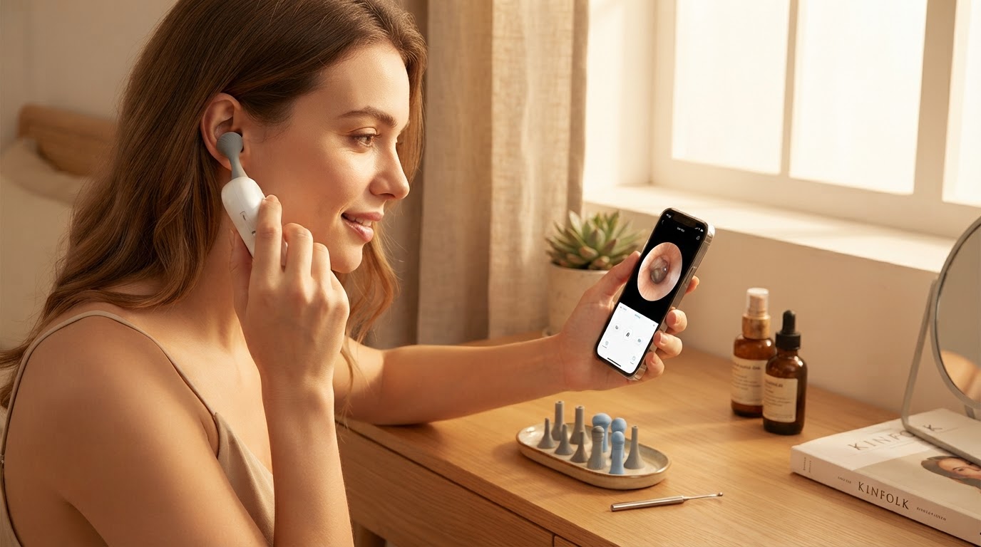 How do I use a wireless ear cleaning camera app?