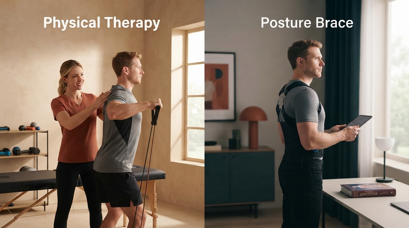 Posture Braces vs. Physical Therapy for Upper Back Slouching