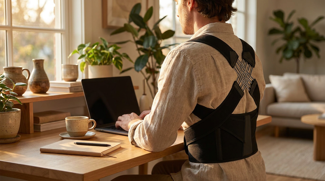 Straight Back Brace Field Test for Remote Work Ergonomics