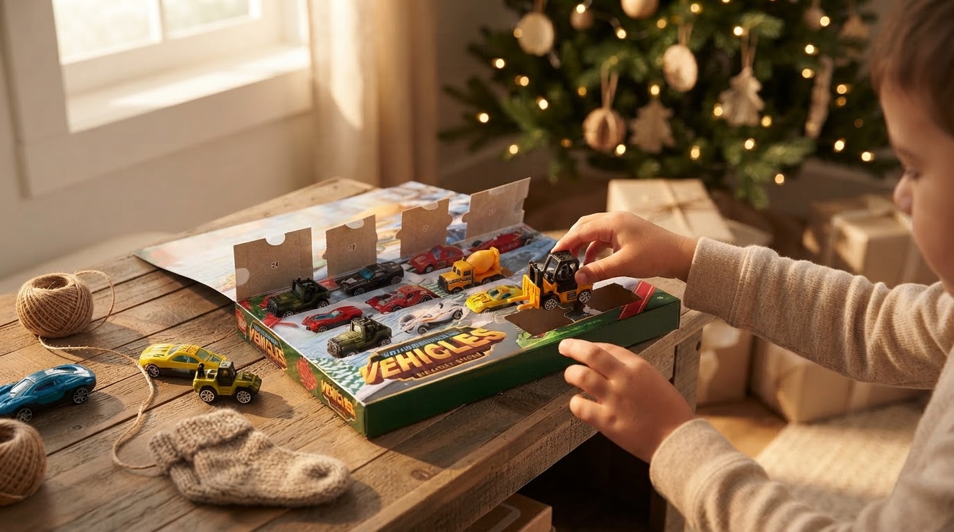 A Construction Vehicle Christmas Car Advent Calendar Check