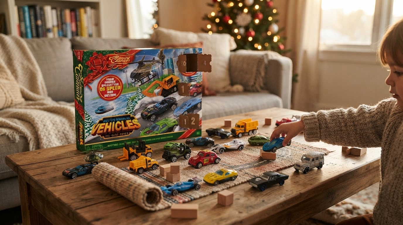 What is a Christmas Car Advent Calendar diecast set?