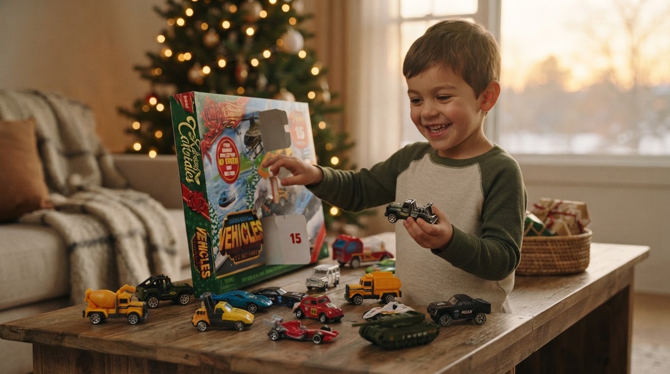 How to use a metal Christmas Car Advent Calendar?