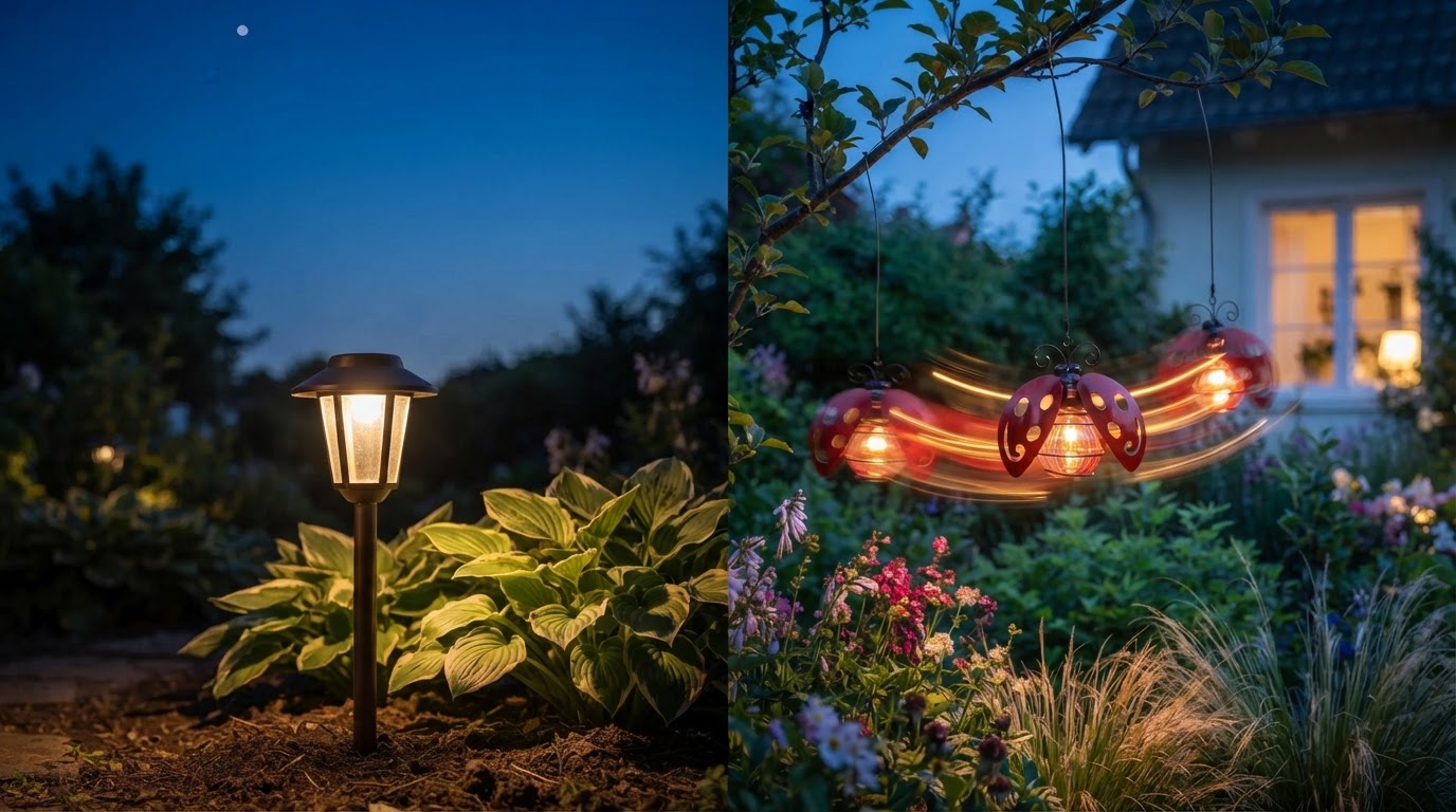 Why choose Solar Beetle Swinging Lights for garden decor?