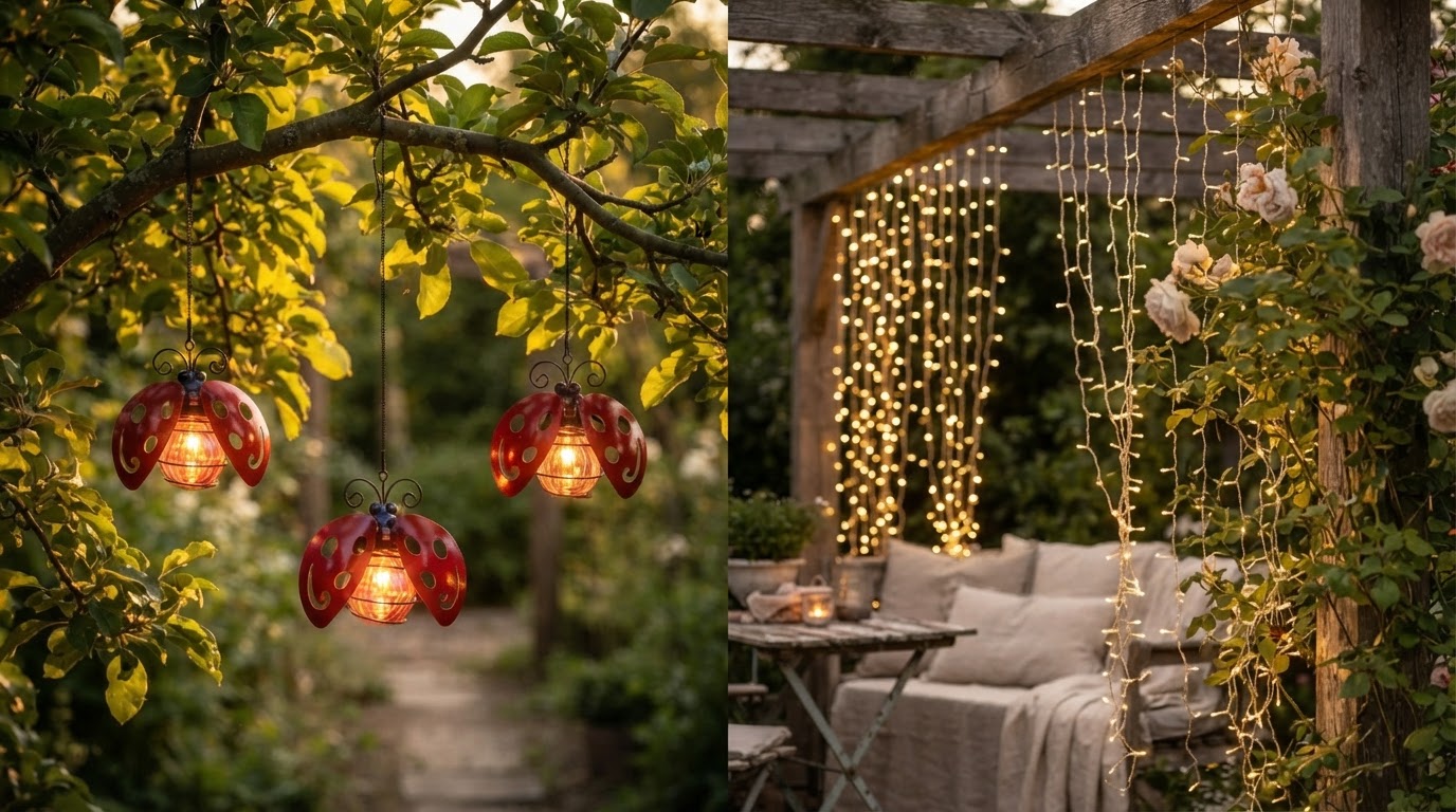 Solar Beetle Swinging Lights vs Traditional Fairy String Lights