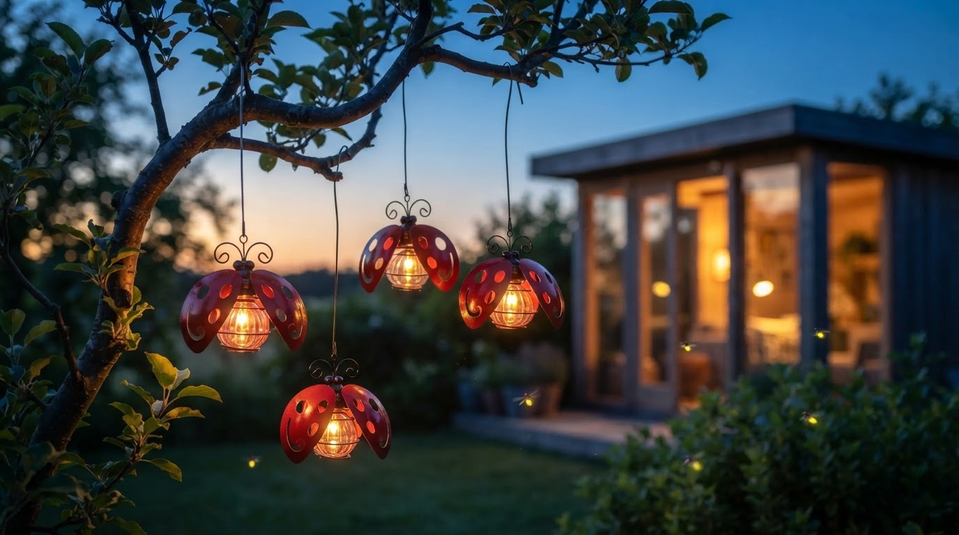 How do Solar Beetle Swinging Lights mimic fireflies?