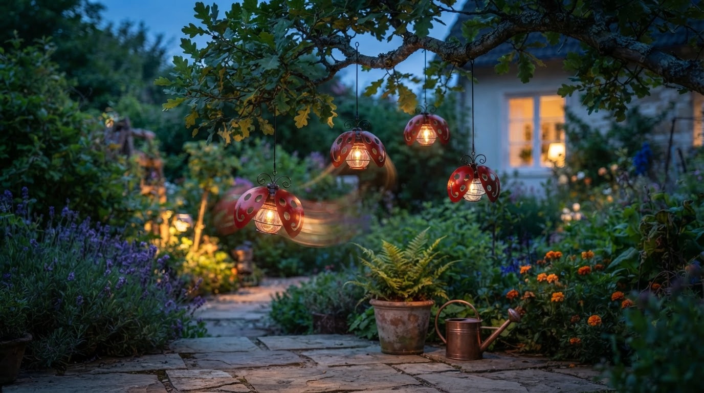 Why choose Solar Beetle Swinging Lights for garden decor?