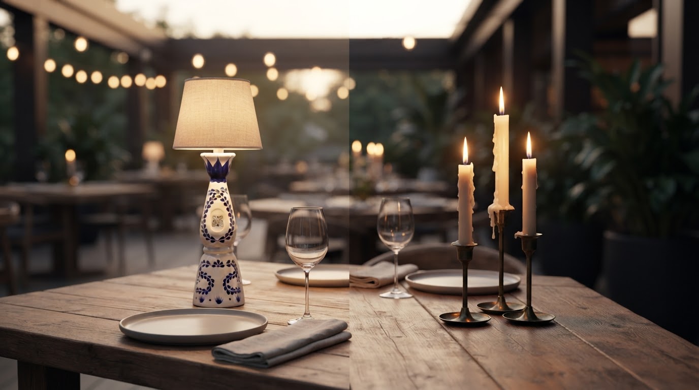 Cordless LED Table Lamps vs Open Flame Candles for Restaurants