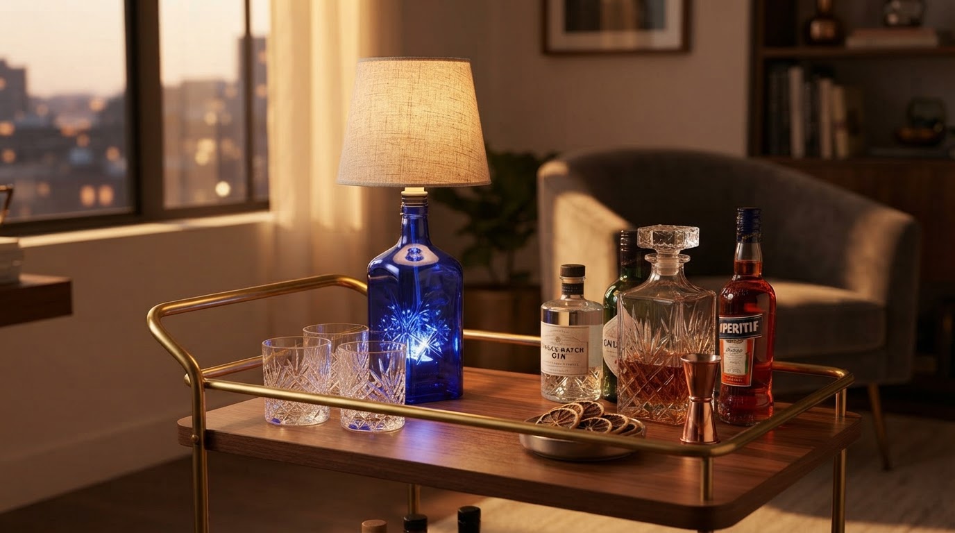 Can the Led Bottle Lamp improve bar cart decor lighting?