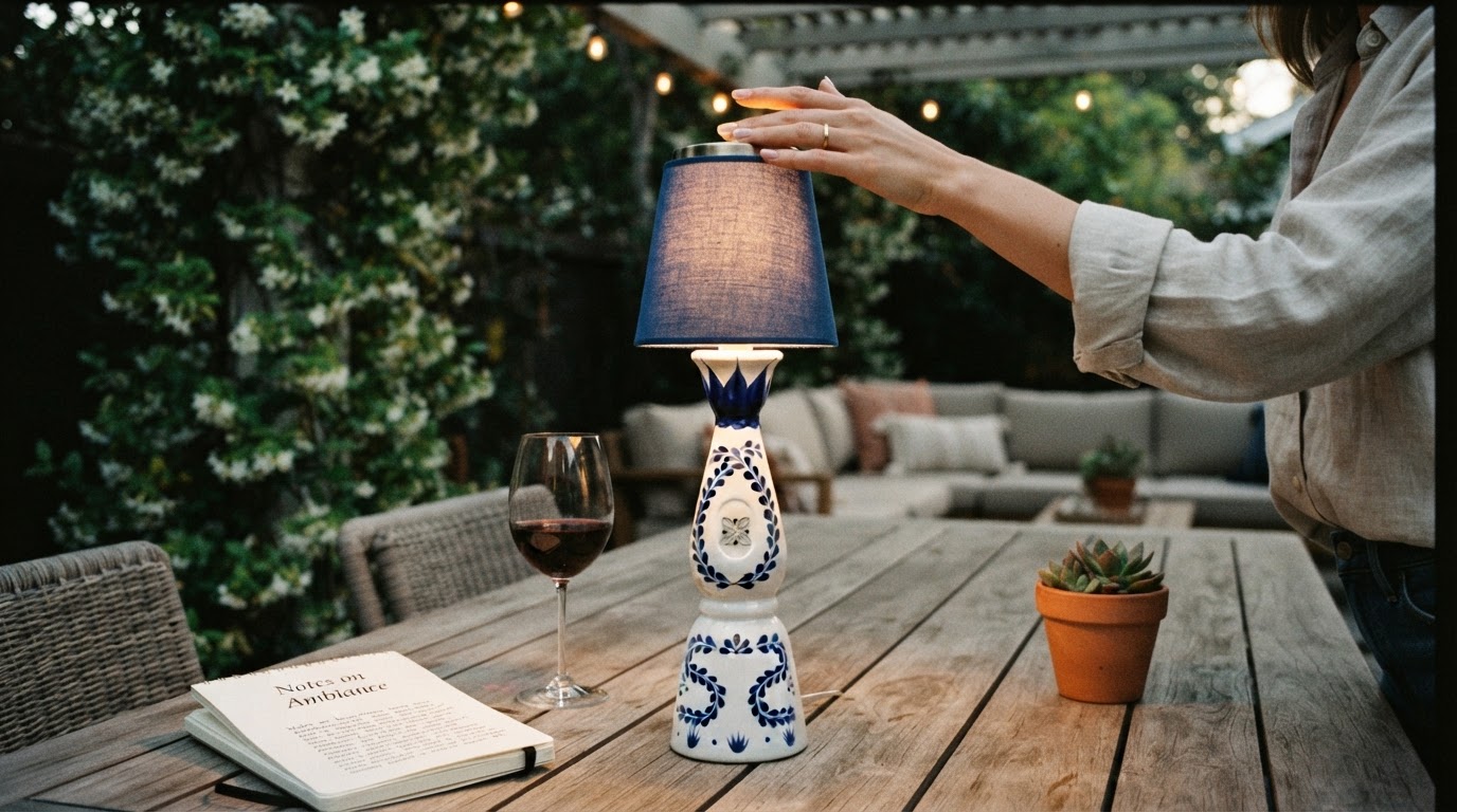 How does the Led Bottle Lamp touch control system work?