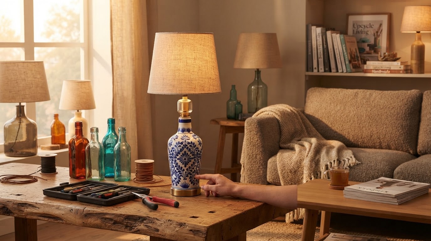How does Led Bottle Lamp simplify upcycled bottle art?