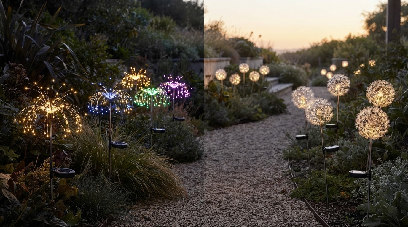 How does Solar Firework Light compare to dandelion stakes?