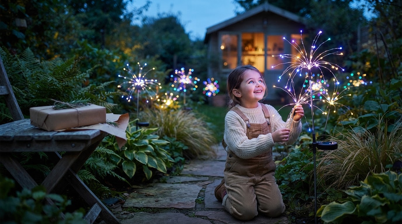 Solar Firework Light Sustainable Holiday Setup