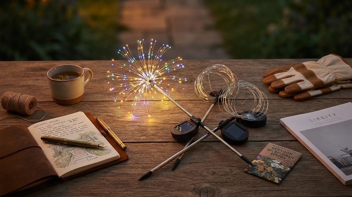 Solar Firework Light Garden Stakes for Eco-Conscious Decor