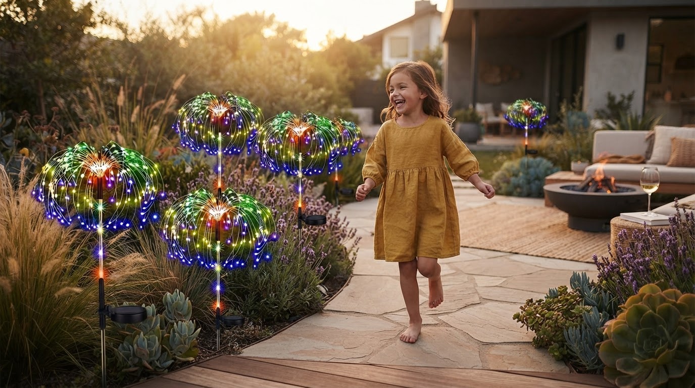 5-Step Patio Setup for Solar Firework Light Decor