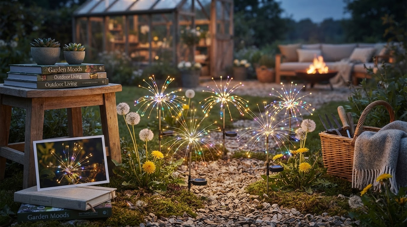 Solar Firework Light Performance in Dandelion Garden Settings