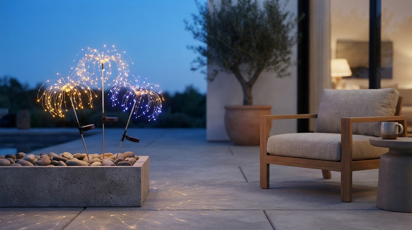 Solar Firework Light Selection for Modern Patios