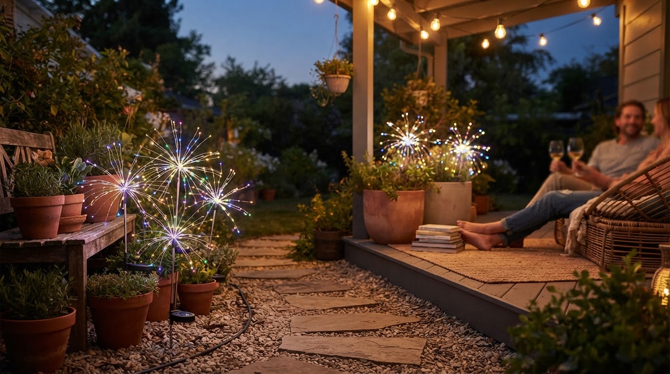 Do Solar Firework Light sparklers work for patio decor?