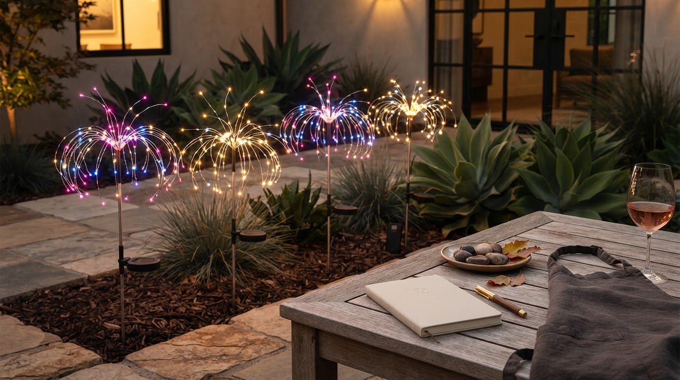 Solar Firework Light Performance in Modern Garden Design