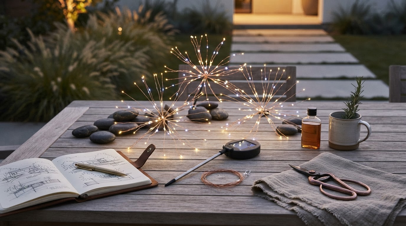 Solar Firework Light Performance for Garden Pathways