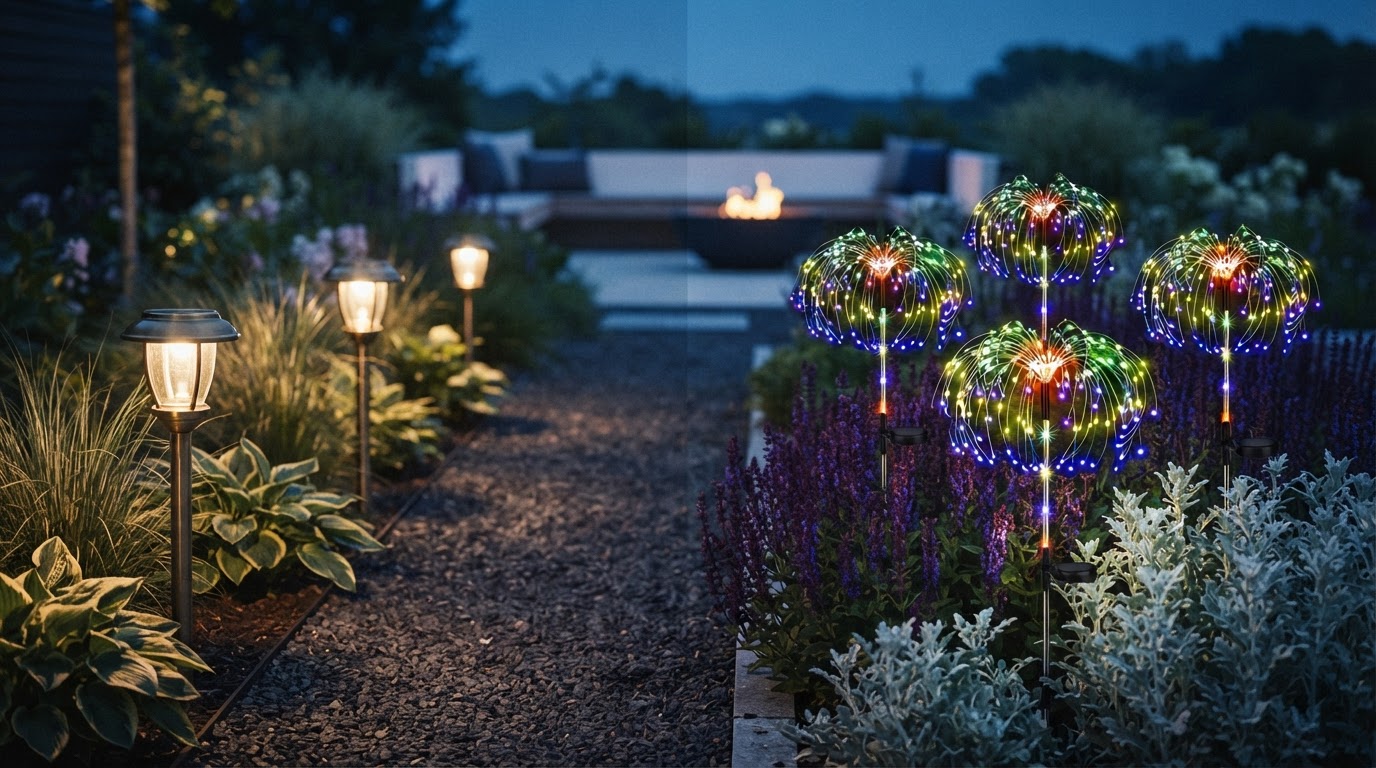 Solar Firework Light Performance for Garden Starbursts
