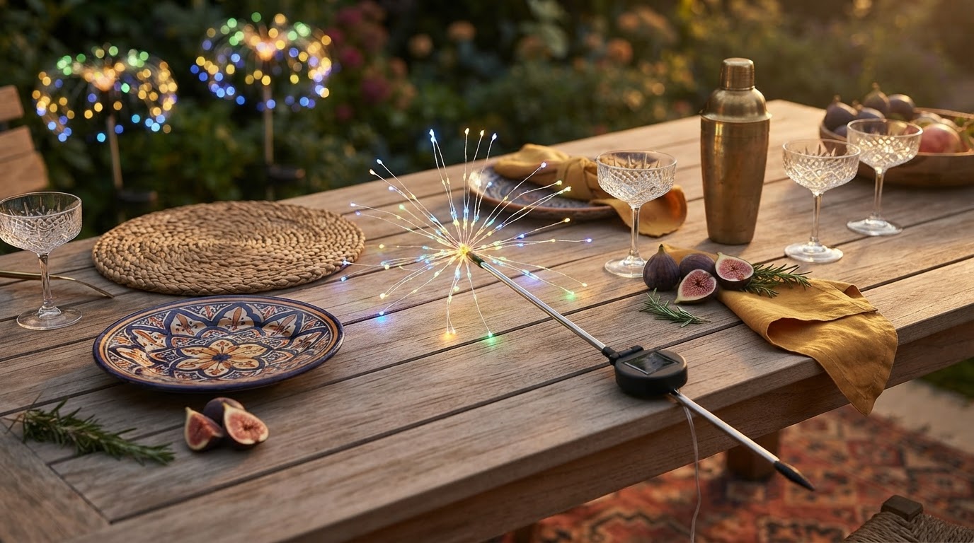 Solar Firework Light Planning for Summer Party Events