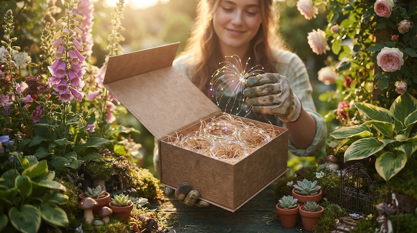 How do Solar Firework Lights fit a fairy garden aesthetic?