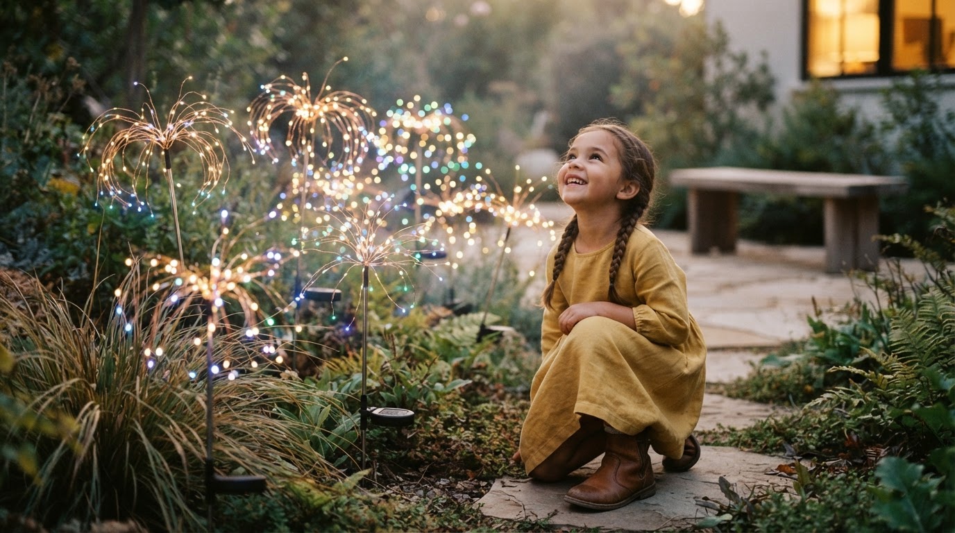 Solar Firework Light Installation for Landscape Design