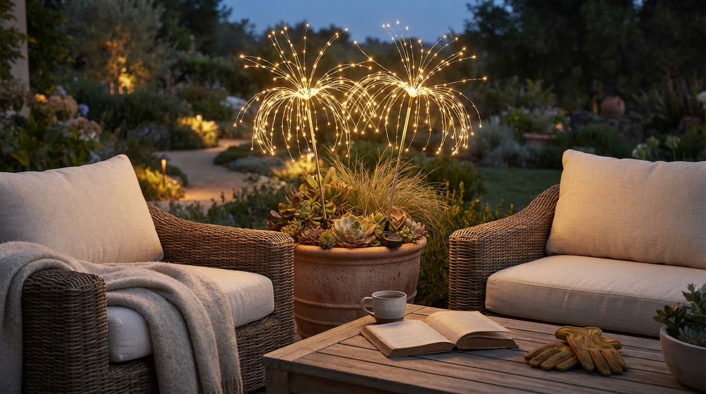 Why choose a Solar Firework Light warm white 2 pack?