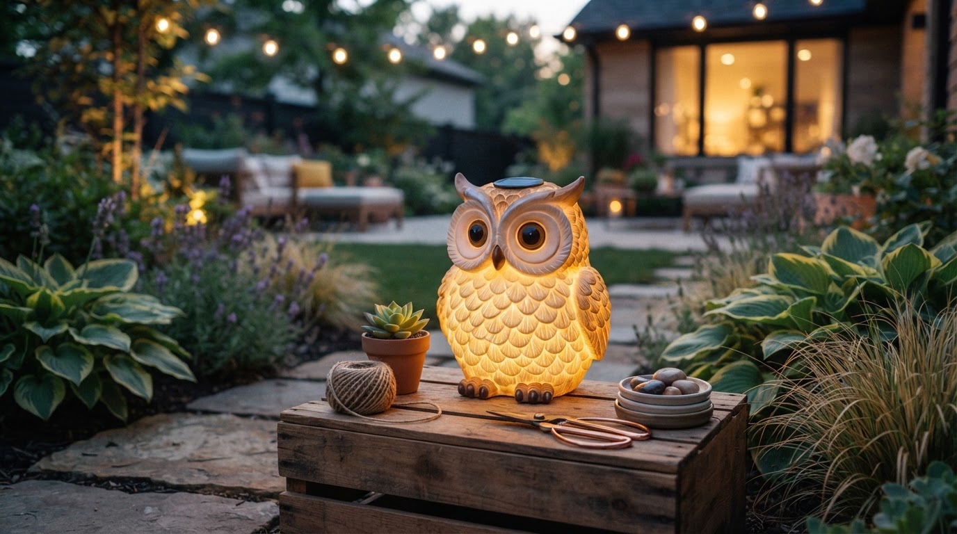 Integrating Solar Owl Light into Modern Garden Design