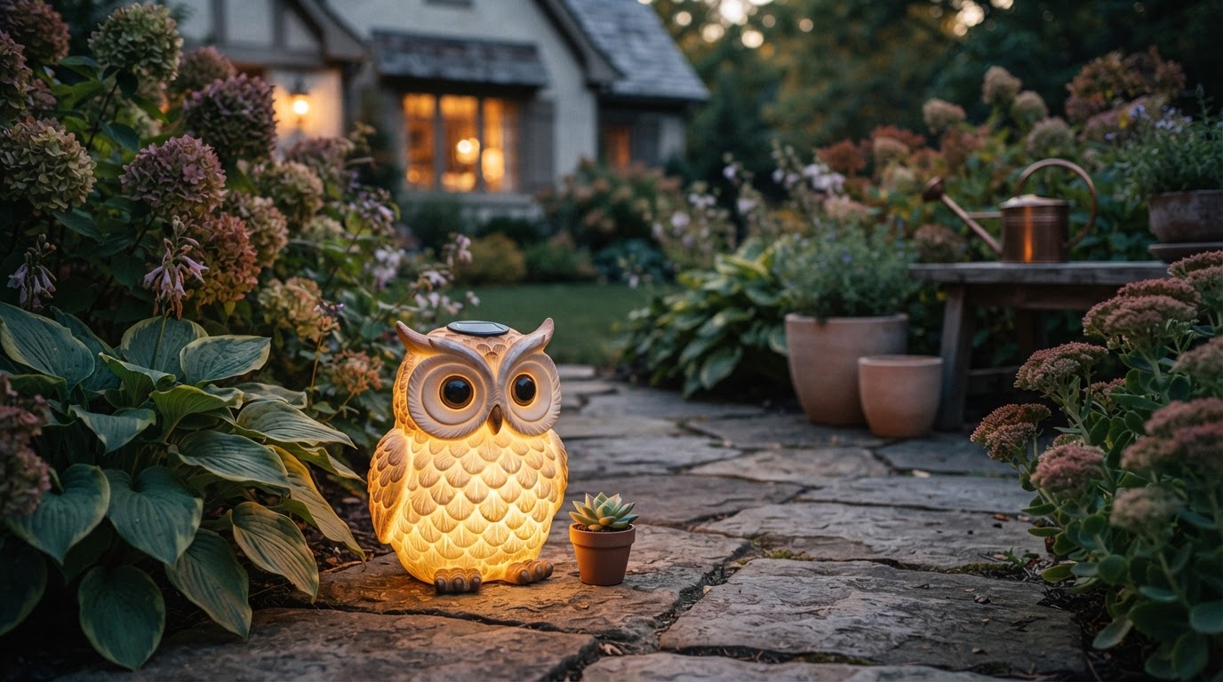 Solar Owl Light Challenges Late Summer Garden Trends