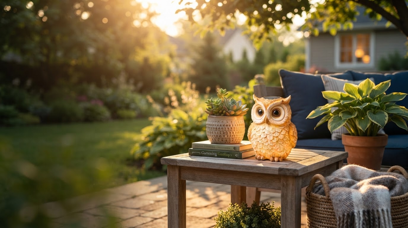 Solar Owl Light Placement for Patios