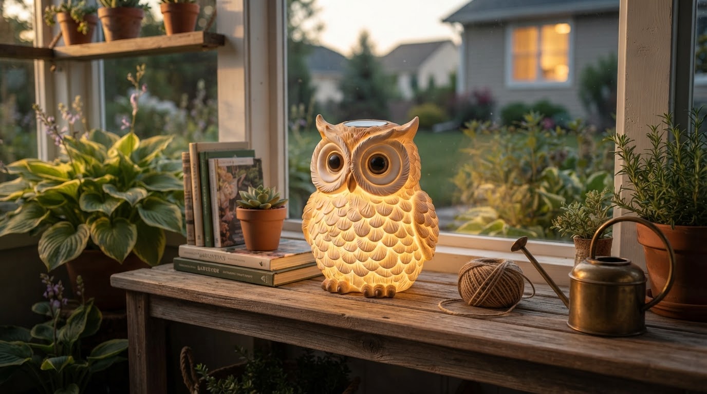 Solar Owl Light Performance in Garden Environments
