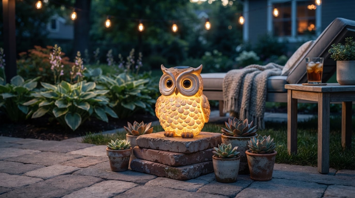 Solar Owl Light Performance in Patio Settings