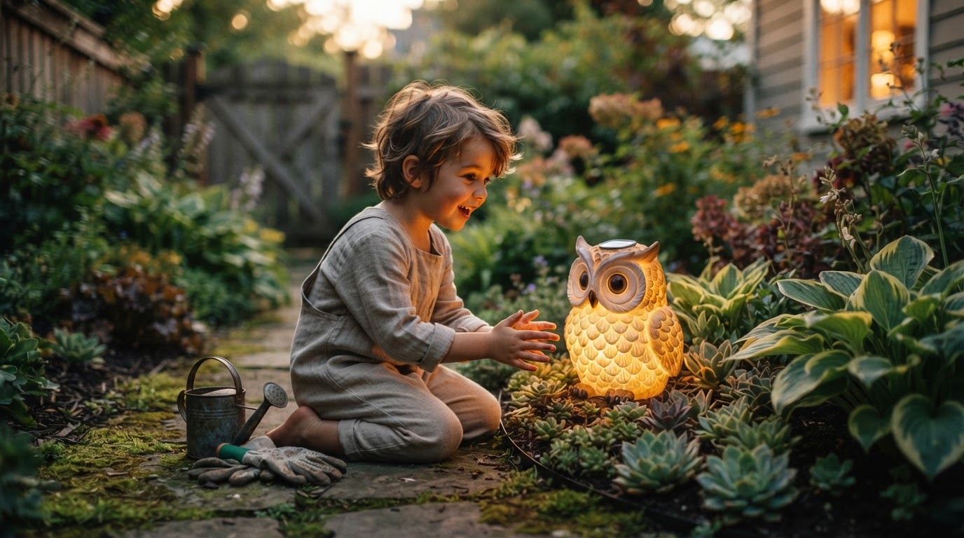 Solar Owl Light Placement for Landscape Decor