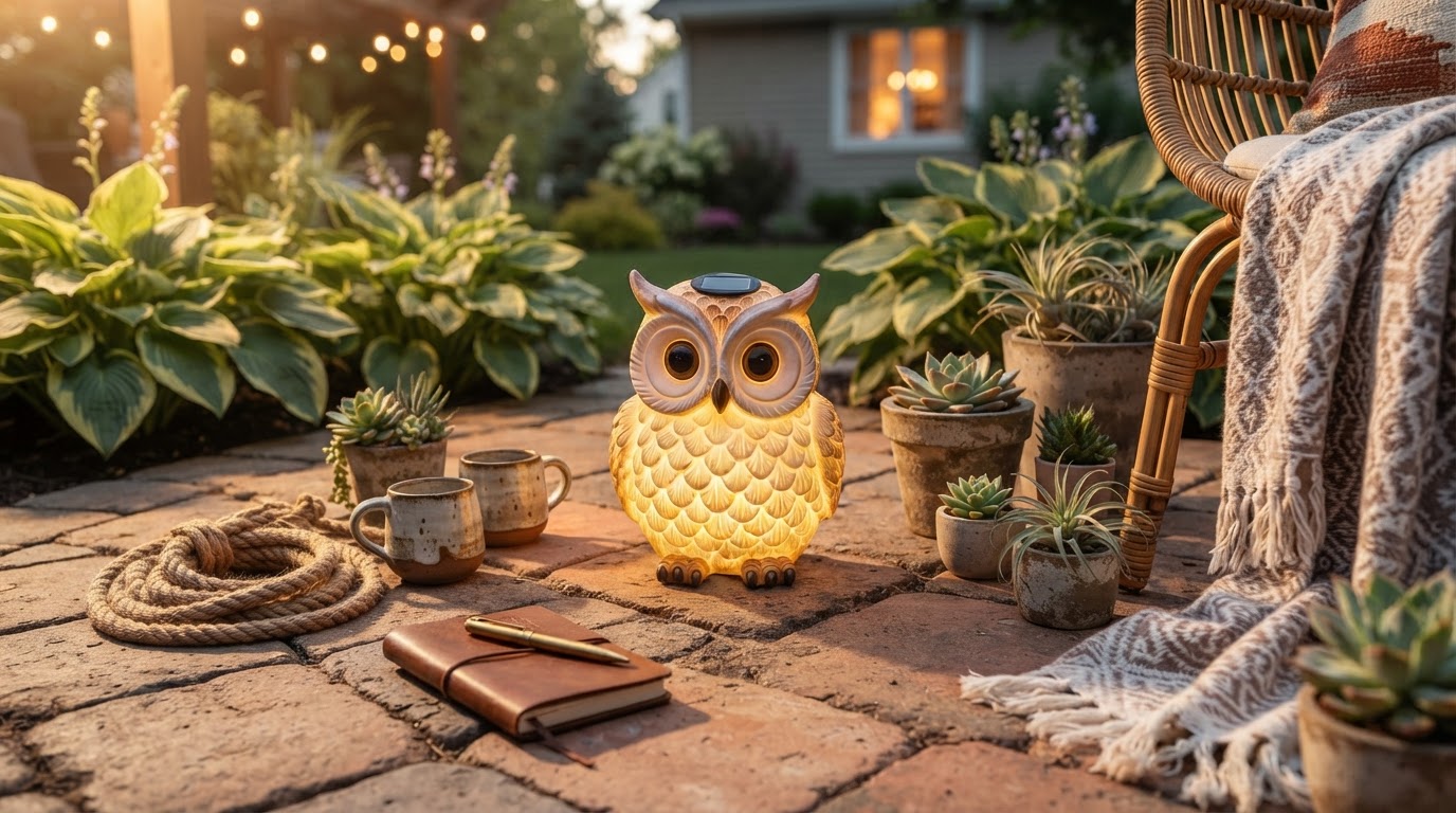 Solar Owl Light Placement Strategies for Patios