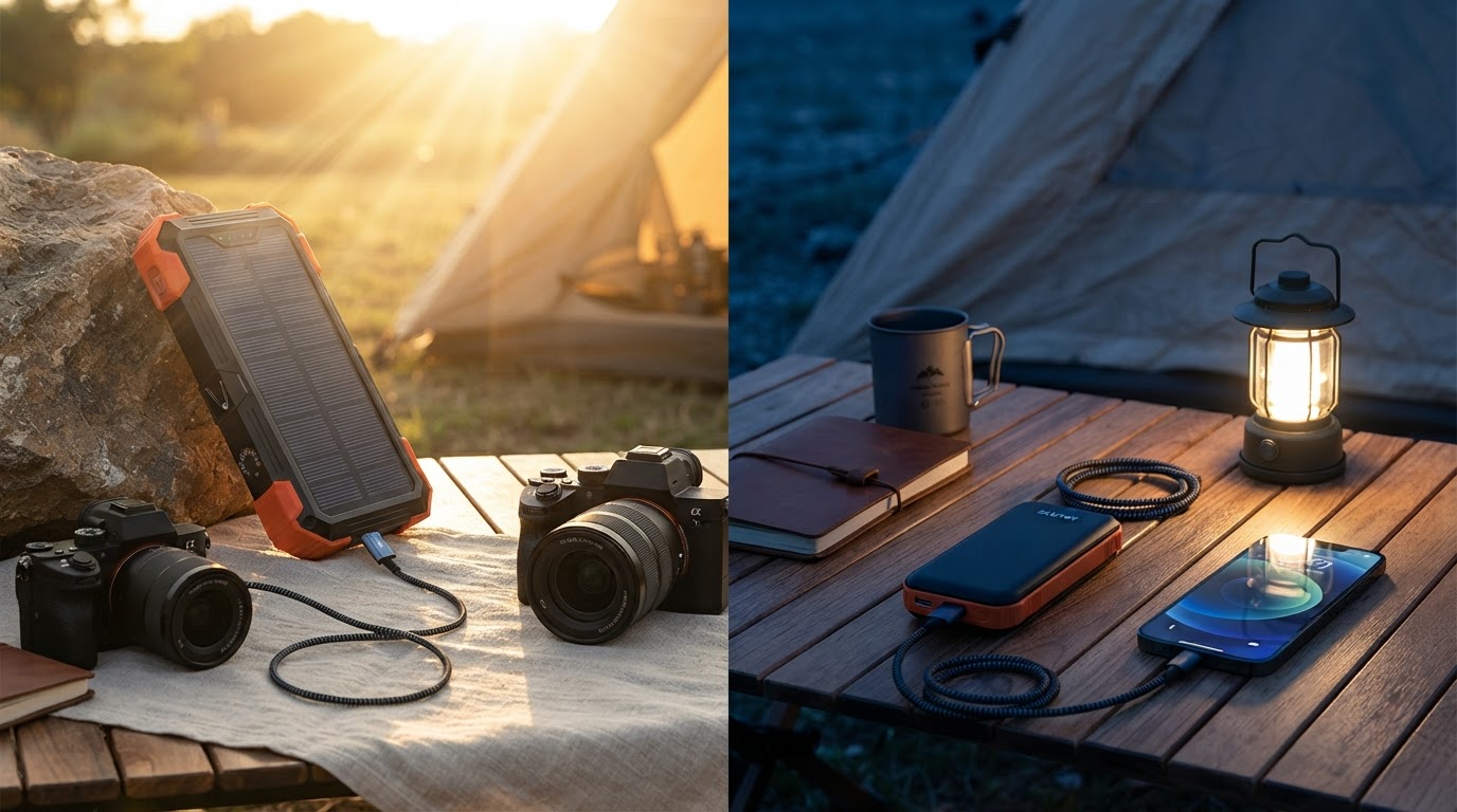 Portable Solar Chargers vs Standard Power Banks for Camping